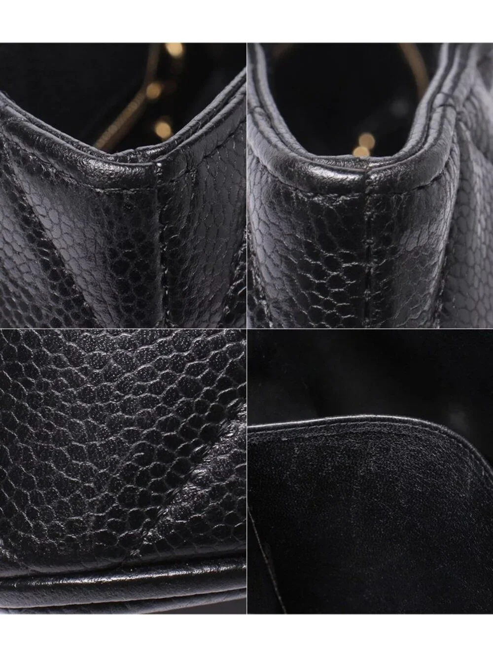 Chanel Tote Shoulder Bag Gold Reissue Caviar Leather